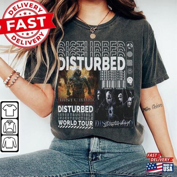 Tops - Disturbed Music Shirt Retro Take Back Your Life Tour Tickets Album tee
